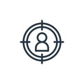 target vector icon isolated on white background. Outline, thin line target icon for website design and mobile, app development. Royalty Free Stock Photo