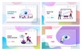 Target Visualization for Wishes Come True Landing Page Template Set. Characters Behavior Follow Your Dreams, Future