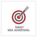 Target WEb-Advertising Simpel Logo Icon Vector Ilustration Royalty Free Stock Photo