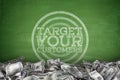 Target your customers on Blackboard Royalty Free Stock Photo