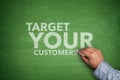 Target your customers on Blackboard Royalty Free Stock Photo