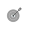 target, yuan, arrow icon. Element of finance illustration. Signs and symbols icon can be used for web, logo, mobile app, UI, UX Royalty Free Stock Photo