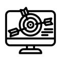 targeted ads social media line icon vector illustration