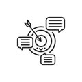 Targeted messaging line black icon. SMM promotion. Sign for web page, mobile app, button, logo. Vector isolated element. Editable