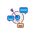 Targeted messaging line color icon. SMM promotion. Sign for web page, mobile app, button, logo. Vector isolated element. Editable