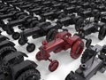 Targeted retro tractor concept Royalty Free Stock Photo