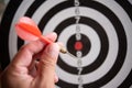 Targeting concept.Bullseye is a target of business. Dart is an opportunity and Dartboard is the target and goal. So both of that Royalty Free Stock Photo