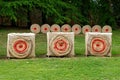 Targets for archery at Warwick Castle - United Kingdom Royalty Free Stock Photo