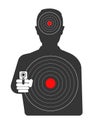 Targets on dangerous criminal black silhouette with gun