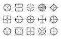 Targets destination. Aim sniper shoot focus cursor bullseye mark targeting aiming sight center game dot pointer set