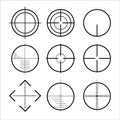 Targets and destination of icon set . Target and aim, targeting and aiming. Vector illustration for web design Royalty Free Stock Photo