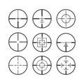 Targets and Destination military icon set. symbol Crosshair aim