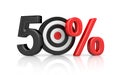 Targets form the number 50 percent