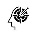 Black solid icon for Targets, focus and mind Royalty Free Stock Photo