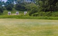 Targets setup for archery practice in field located