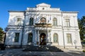 Targoviste, Romania, 1 May 2022: Main historical building of the Art Museum (Muzeul de Arta