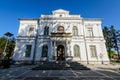 Targoviste, Romania, 1 May 2022: Main historical building of the Art Museum (Muzeul de Arta