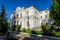 Targoviste, Romania, 1 May 2022: Main historical building of the Art Museum (Muzeul de Arta