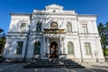 Targoviste, Romania, 1 May 2022: Main historical building of the Art Museum (Muzeul de Arta