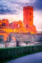 Targoviste, Romania - Ruins of Chindia Tower, medieval Wallachia