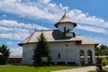 Targsoru Vechi near Ploiesti, Romania - June 26, 2018: View of Turnu Monastery church building and courtyard situated in Targsoru