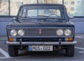 Vintage Russian car Moskvich, at the exhibition in Targu-Jiu, Romania Royalty Free Stock Photo