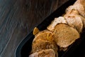 Tarhana cipsi / chips or crackers in a wooden bowl. Royalty Free Stock Photo