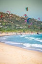 Tarifa,Spain-May 15,2015:kites flying over Tarifa beach Royalty Free Stock Photo