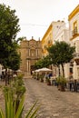 Vertical shot of the street in Tarifa, Spain