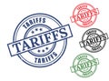 Tariffs Grunge Rubber Stamp Collection, Import Tax Customs Duty Vector Set Royalty Free Stock Photo