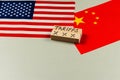 Tariffs and trade tensions between the USA and China Royalty Free Stock Photo