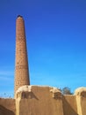 The minaret of Tarikhaneh Mosque . Damqan , Iran Royalty Free Stock Photo