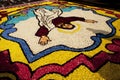 Carpet of flowers- 2019- street of the city of cuzco festivities of easter christ the redeemer full frame color peru