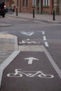 Tarmac cycle track thorough leicester city centre