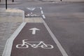Tarmac cycle track thorough leicester city centre