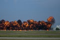 Tarmac Pyrotechnics at Oshkosh Airshow Royalty Free Stock Photo