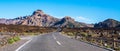 The tarmac road in the mountains. Location: National park el Teide, Tenerife, Canary islands, Spain Royalty Free Stock Photo