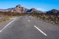 The tarmac road in the mountains. Tenerife, Canary islands, Spain Royalty Free Stock Photo