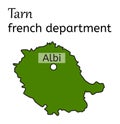 Tarn french department map