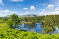 Tarn Hows near Hawkshead Lake District National Park England uk on a beautiful sunny summer day Royalty Free Stock Photo