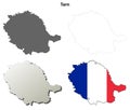 Tarn, Midi-Pyrenees outline map set