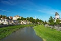 Tarnava Mare river in Sighisoara city, Romania Royalty Free Stock Photo