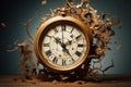 Tarnished Old broken clock. Generate AI