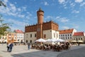 Tarnow, Malopolskie / Poland - May, 1, 2019: Market square and historic tenement houses. Center of the city in central Poland