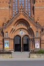 Church of the Holy Family, facade of Roman Catholic neo-gothic parish church, Tarnow, Poland