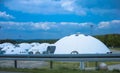 Warehouse in the form of UFOs