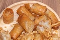 Taro Deep fried spring roll on plate Royalty Free Stock Photo