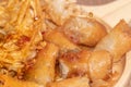 Taro Deep fried spring roll on plate Royalty Free Stock Photo
