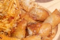 Taro Deep fried spring roll on plate Royalty Free Stock Photo