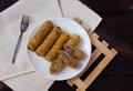 Taro fried spring roll Royalty Free Stock Photo